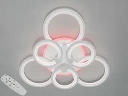 Потолочная LED люстра с пультом, диммером и подсветкой, 140W, белая