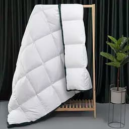 Ковдра MirSon Imperial Satin Luxe, зимова, 205х172 см, біла із зеленим кантом - мініатюра 16
