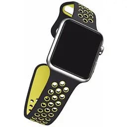Спортивный ремешок с перфорацией Primo для часов Apple Watch 38 мм, 40 мм, 41 мм размер L Black Yellow