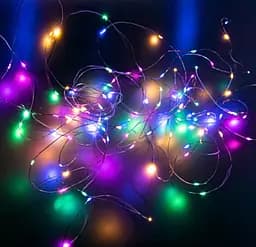 Світлодіодна гірлянда нитка OK Led 8 режимів крапля роси 20м 200led від USB від павербанку RGB юсб +блок - мініатюра 3