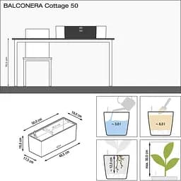Вазон Lechuza Balconera Cottage 50 світло-сірий (15447) - мініатюра 5