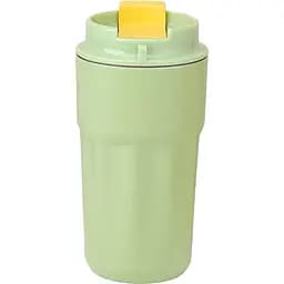 Термокружка 450 мл с защелкой и колбой из нержавеющей стали, зеленый Happy Life HP153GR