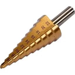 Свердло конічне ступінчасте титанове по металу Yato Ø=4-22 мм HSS 4241 L=75 мм (YT-44741)