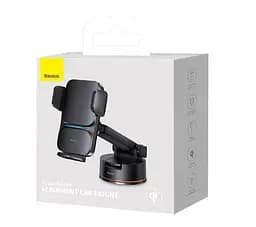 Автомобільний тримач холдер Baseus Wisdom Auto Alignment Car Mount Wireless Charge QI 15W CGZX000101 Black - мініатюра 2