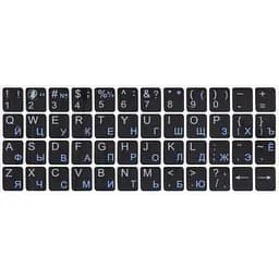 Наклейки на клавиатуру Grand непрозрачный черный фон UA/EN/RU 12 x 13 мм