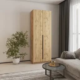 Шкаф 2-дверный MebelStar Оскар ДСП BG, блок ящиков 80x52x220 см Дуб тахо (MBS-4468)