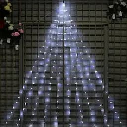 Новогодняя конусная гирлянда 2 м 10 нитей LED 200 лампочек Белый