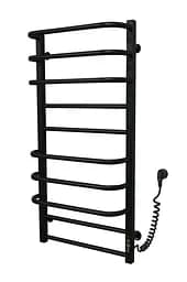Электрический полотенцесушитель Kosser Нелио 1000x500/10 ЕR тайм. Нержавеющая сталь (черный) ДН02ER, Черный матовый, Правое