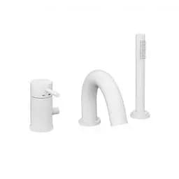 Смеситель на борт ванны с увеличенным потоком Paffoni Light white matt LIG047BO, Белый матовый