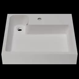 Раковина матова над пральною машиною Amidicon Breeze 50 600x500 з литого каменю BREEZE_50_MAT, Білий матовий