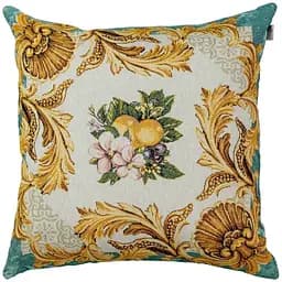 Подушка декоративна Прованс Verna Фрукти з вензелями, гобеленова, 45х45 см (30037)