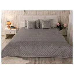 Покрывало Руно двустороннее декоративное Velour Grey ромб 150х220 см (360.55_Grey ромб)