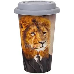 Чашка с силиконовой крышкой Elen Dekor Лев 350 мл (924-618)