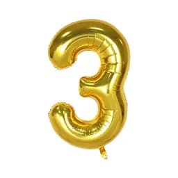 Шар воздушный фольгированный (102 см) Цифра 3 золото