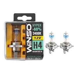 Галогенова лампа Winso H4 12V 60/55W P43t-38 SET HYPER +60% 2шт(712430)