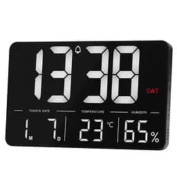 Часы электронные настенные и настольные LOSSO GRAND WC-600 Будильник с пультом Black (18968)