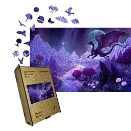 Деревянный фигурный пазл Магическое Пригорье, А3, Деревянная коробка 200 элементов