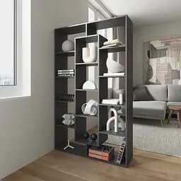 Книжкова полиця стелаж Vays M-7 Антрацит на 14 комірок ЛДСП 108x29x178 см для дому офісу дитячої або вітальні