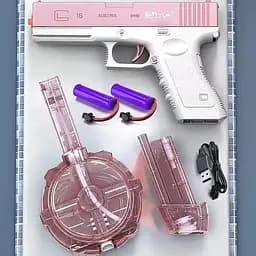 Водяний акумуляторний пістолет Glock Water Gun (250ml) with lithium battery Pink - мініатюра 7