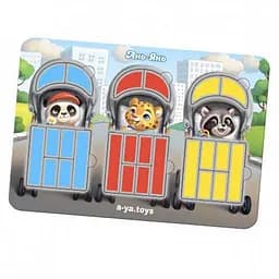 Деревянный пазл-сортер Коляски Ubumblebees (ПСФ089) PSF089, 27 деталей и 12 карт