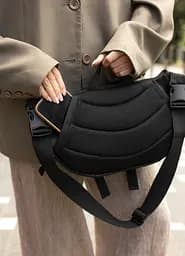 Велика жіноча поясна сумка бананка Sambag DynamicDart чорна 38 × 21 × 7 см (80411701) - мініатюра 4