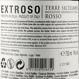 Вино Extroso Terre Siciliane IGP Rosso, червоне, сухе, 14%, 0,75 л - мініатюра 4