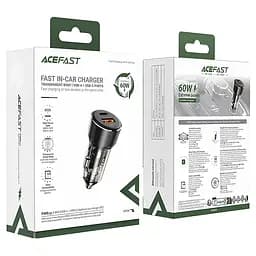 АЗП Acefast B12 PD30W+QC3.0 total 60W (1USB-A/1C) Black - мініатюра 4