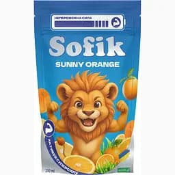 Напиток соковый Sofik Sunny Orange со вкусом апельсина безалкогольный негазированный 200 мл																												