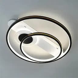 Стельова LED-люстра Diasha MX2247/2WH+BK, подвійне кільце, 64 W, Ø46 см