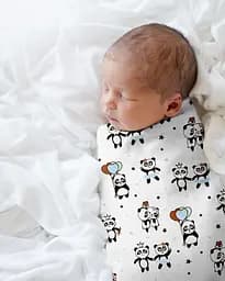 Пелюшки багаторазові Cosas дитячі Panda 2 шт., 80х100 см, білі - мініатюра 4