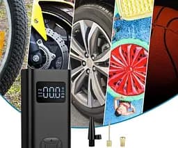 Портативний акумуляторний насос для шин 5V, чорний, 6500 мА