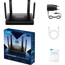 Маршрутизатор Cudy WR1500, AX1500 Gigabit Wi-Fi 6, 2.4GHz, 4x10/100/1000Mbps, WPA3, 4x5dBi fixed ant (WR1500)