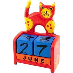 Календар настільний Кіт дерево червоний 145х10х5.5 см