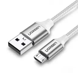 Кабель Ugreen US290 USB 2.0 - micro-USB Aluminum Braid 2 м белый (60153)