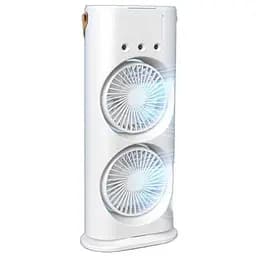 Настільний вентилятор F12 Spray Dual-Fan 2in1 з водяним охолодженням 1800mAh White - мініатюра 2