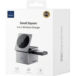 Бездротовий зарядний пристрій WiWU Wi-W030 3in1 Wireless Charger with MagSafe Black [121107] - мініатюра 5