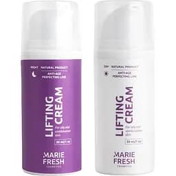 Набір денний + нічний крем для обличчя Marie Fresh Cosmetics Anti-age Perfecting Line Lifting для жирної та комбінованої шкіри (2 шт. х 30 мл)