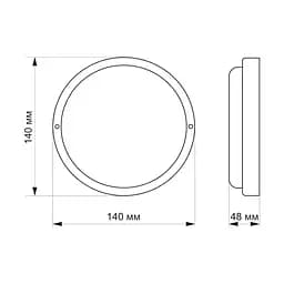 Світильник світлодіодний Titanum LED 12W 6500K вологозахищений круглий (TL-BHR-126) - мініатюра 3
