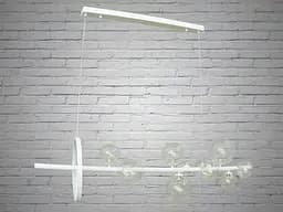 Люстра стельова лінійна LED Diasha 1947-10WH Loft, 10 плафонів, 10W, металевий каркас, скло, сучасний стиль