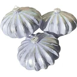Набір ялинкових іграшок Dashuri Зефір 3 штуки по 12 см зі срібною поталлю, білий 14190301