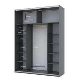 Шафа-купе Doros G-Caiser Графіт Графіт 2 ДСП / 3 частини 180х60х240 (42005089) - мініатюра 6