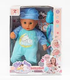 Пупс 6632 м'якотілий 36 см, п'є з пляшечки, заплющує очі, аксесуари, музичний чіп, в коробці (6967374435811)