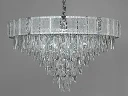 Сучасна кришталева люстра в вітальню, 18 ламп, хром