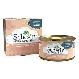 Вологий корм Schesir Chicken Aloe Kitten 85 г курка з алое натуральний для кошенят преміу