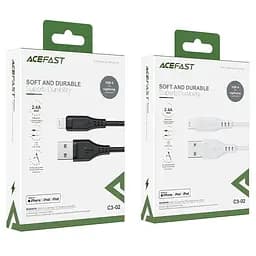 Кабель Acefast C3-02 USB to iP 2.4A 1.2 м TPE TPE connectors чорний - мініатюра 2