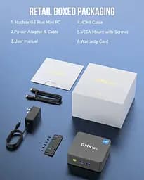 Неттоп GMKtec NucBox G3 Plus Titanium Grey N150 16Gb DDR4 512Gb SSD NVMe Graphics 2.5GLan 4xUSB 3.2 2xHDMI Windows 11 Pro кріплення VESA у комплекті - мініатюра 6
