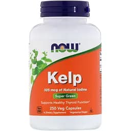 Натуральна добавка Now Натуральний Йод Ламінарія Kelp 250 капсул