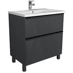 Тумба Мойдодир Rome 70-U з умивальником Debut 70 підвісна підлогова Графіт