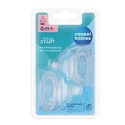 Соска силіконова Canpol babies EasyStart, середній потік, 6+, для пляшечок з широким отвором, 2 шт. (21/731)