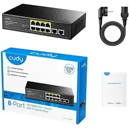 Коммутатор Cudy FS1010P, 8 портовый 10/100M PoE+ Switch with 2 Uplink Ports 120W (FS1010P)